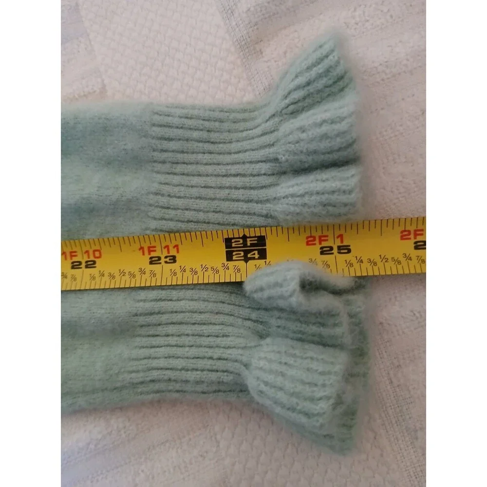Sundance Knit Sweater Womens XL Aqua Cashmere Wool Blend Ruffle Soft Cozy